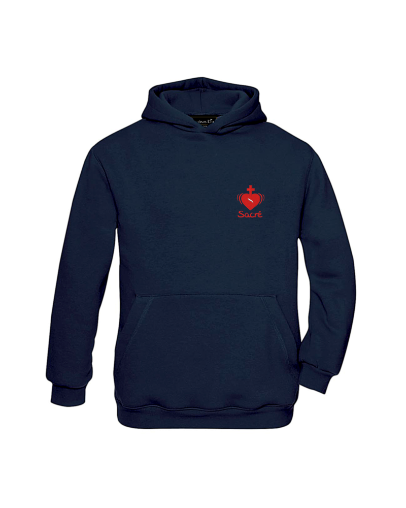 Sweat Jean Cassien marine enfant brodé coeur sacré