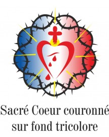 MAYEUL Chemise blanche homme catholique sacré cœur couronné tricolore