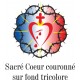 OMBELINE Chemise femme blanc avec le Sacré Coeur couronné tricolore